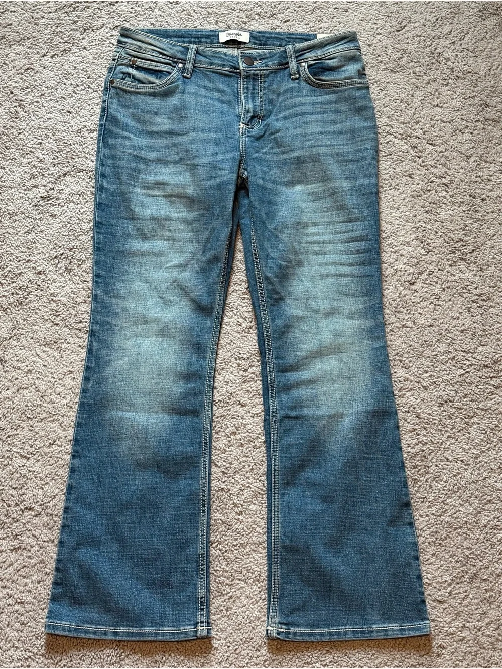 wrangler retro women's blue bootcut jeans (lowrise)